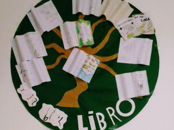 Rueda de libros realizada por los alumnos de 6eme