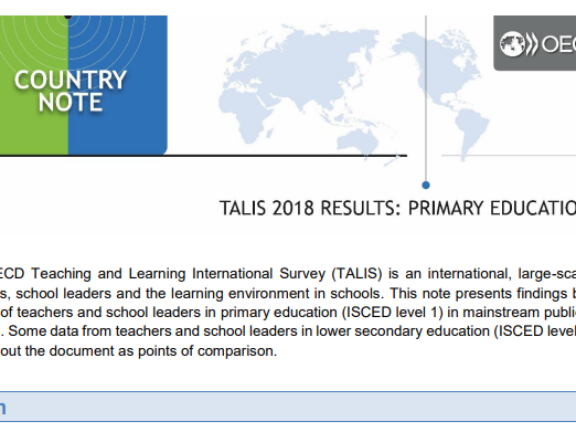 Imagen de nota de país del informe TALIS 2018 ISCED 1-3