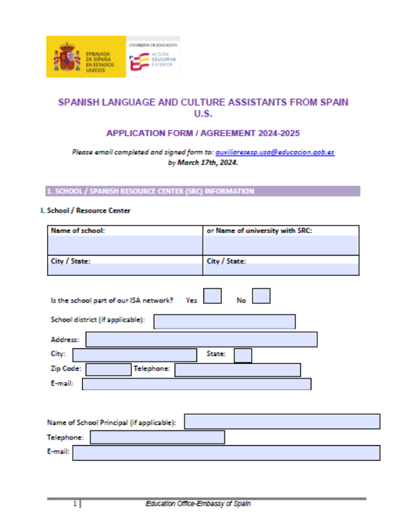 Application form