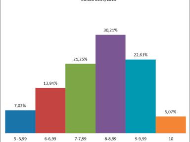 Resultados generales de la Prueba Externa 2015 por segmentos de calificación