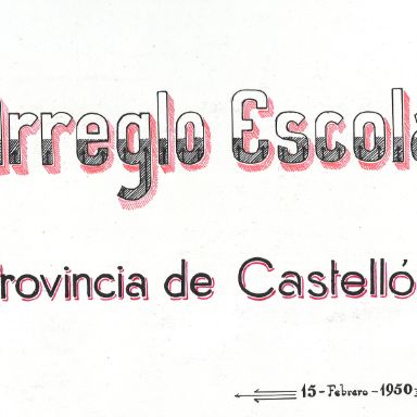 Arreglo escolar de la provincia de Castellón, Archivo Central de Educación, L. 1935