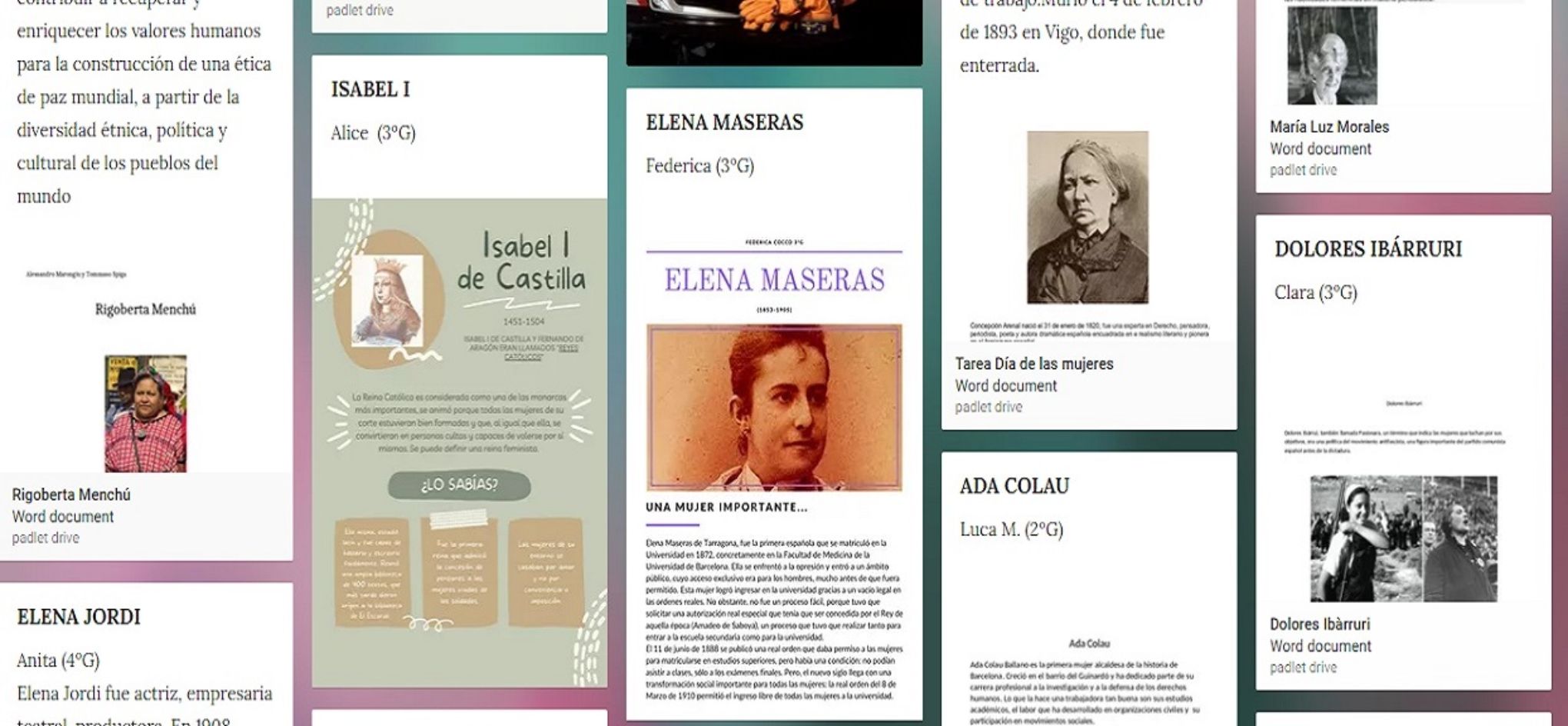 Padlet Día Internacional de la Mujer