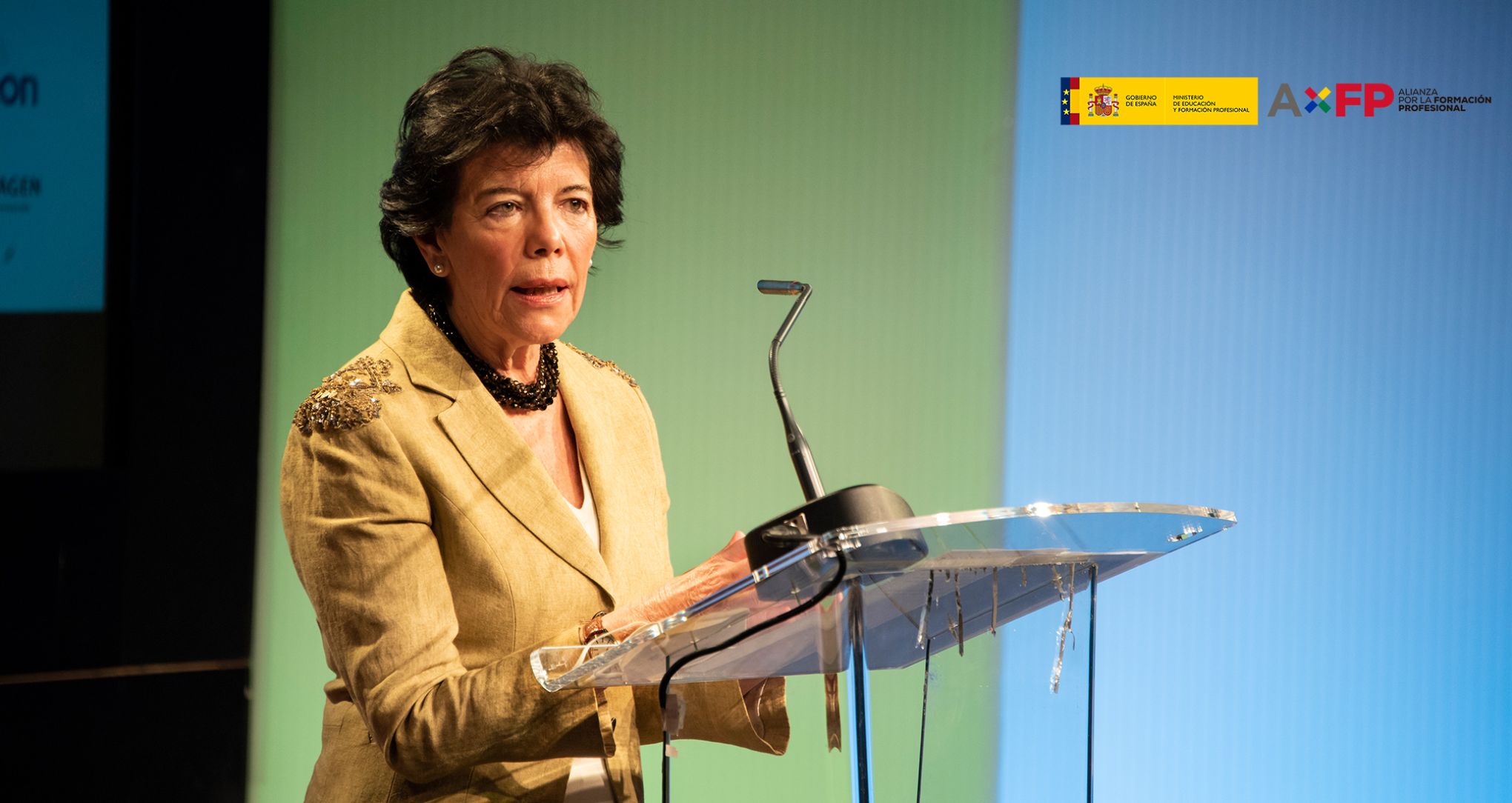 Isabel Celaá, en la presentación de la Alianza por la Formación Profesional.