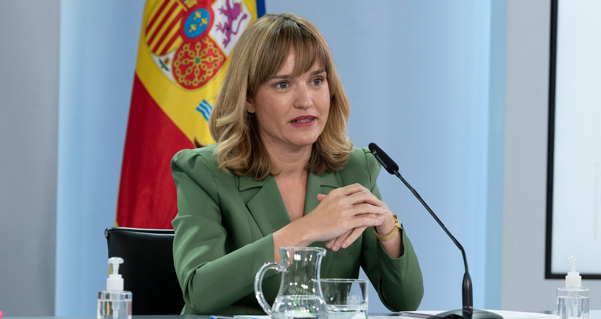 Pilar Alegría en la rueda de prensa posterior al Consejo de Ministros