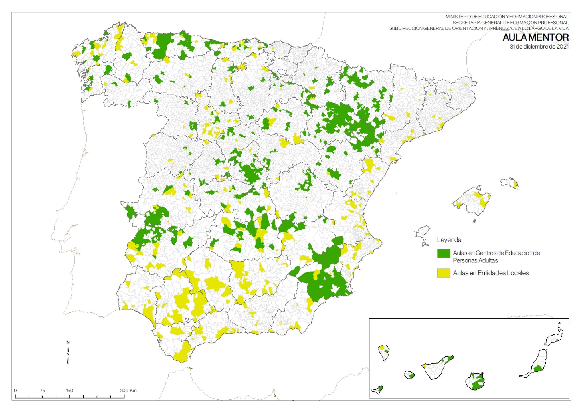 Mapa de Aulas Mentor en 2021