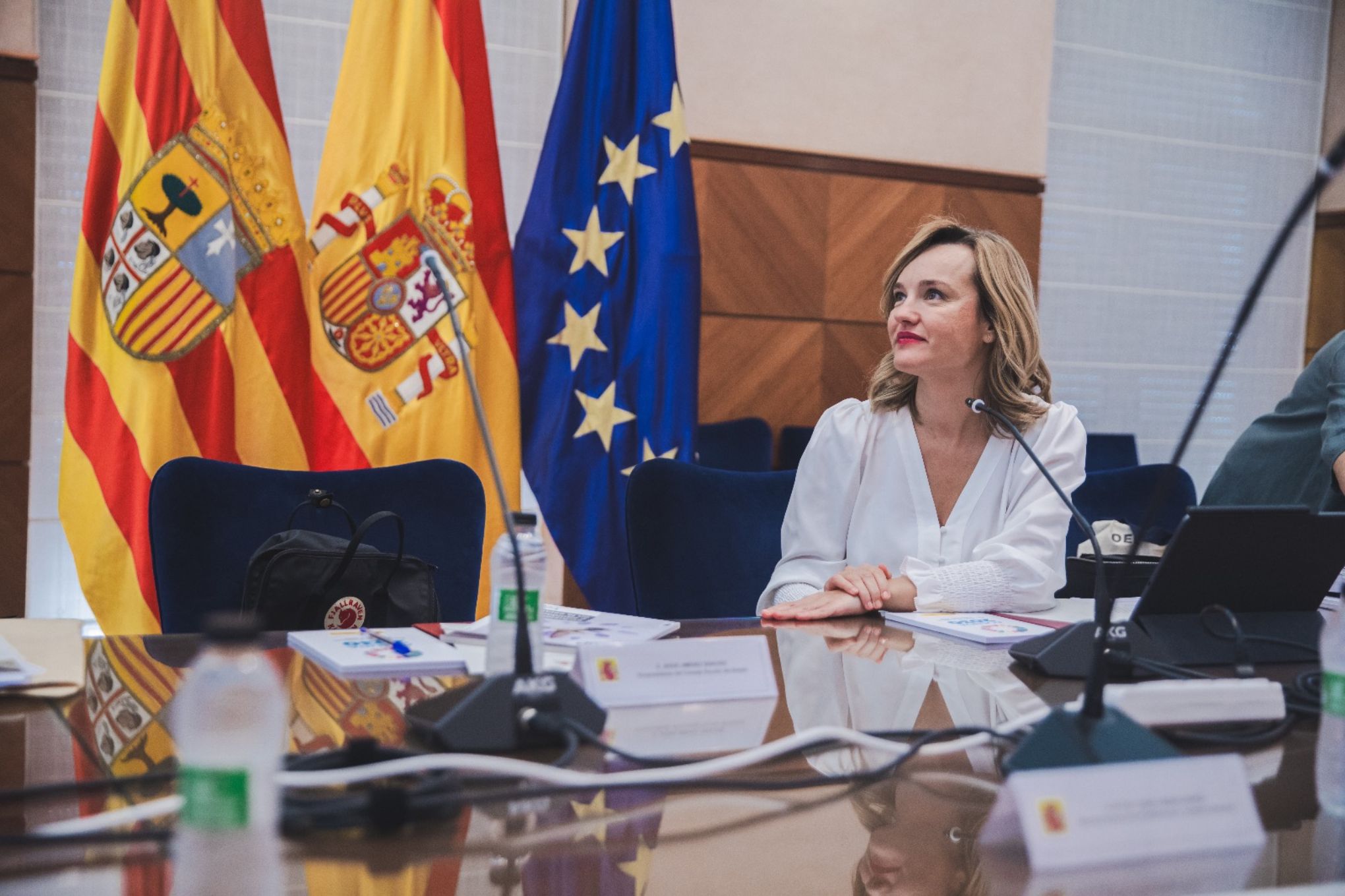 Pilar Alegría en la reunión del Consejo Escolar del Estado