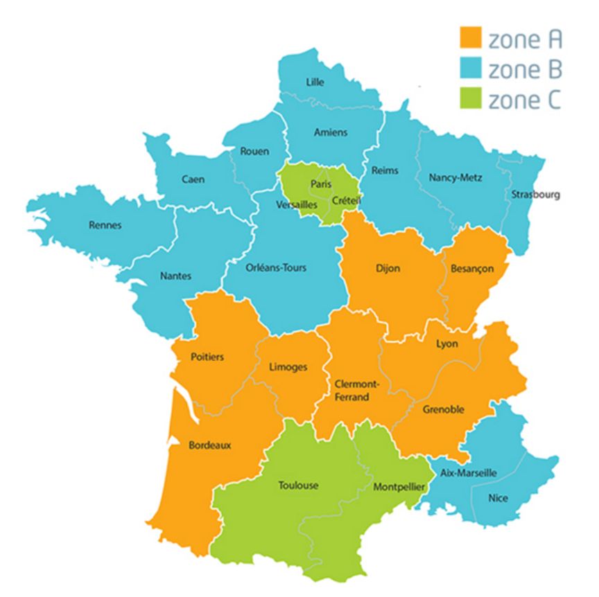 Zonas escolares en Francia