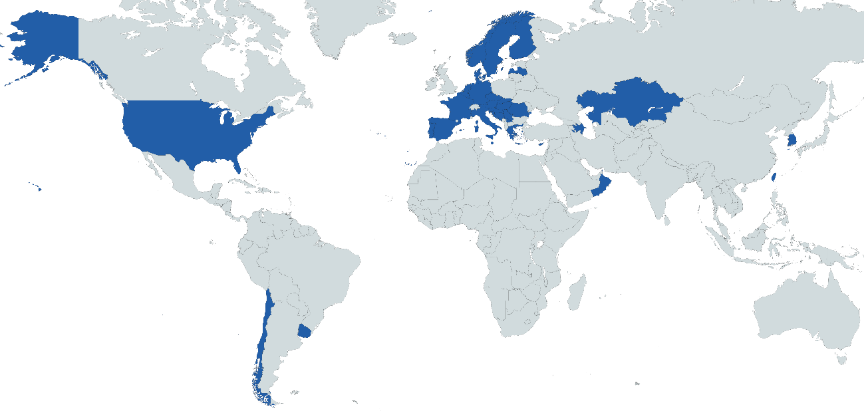 Mapa de países participantes en el Estudio ICILS 2023