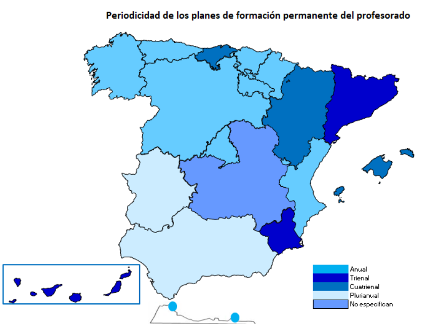 Mapa de periodicidad de los planes de formación permanente del profesorado