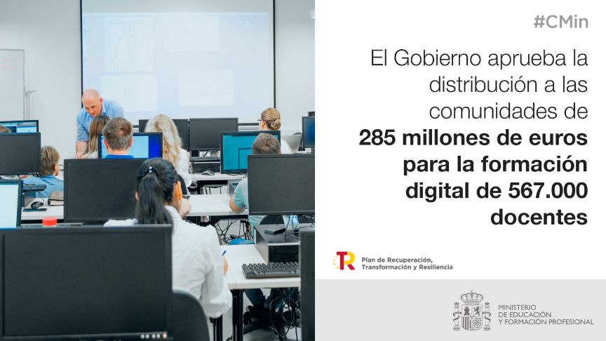 El consejo de ministros aprueba la distribución de 285 millones para la formación digital