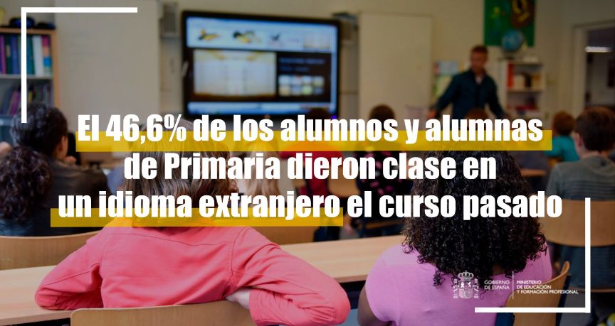 El 46,6% de los alumnos y alumnas de Primaria dieron clase en un idioma extranjero el curso pasado