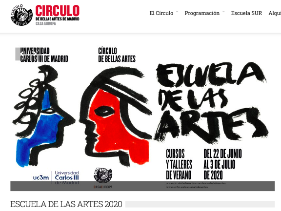 captura de la web del círculo de bellas artes