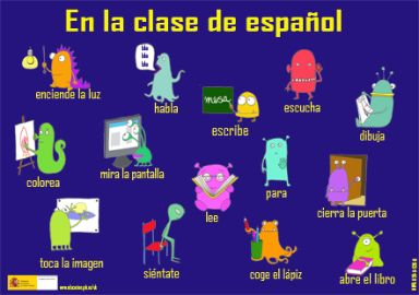 cartel en la clase de español