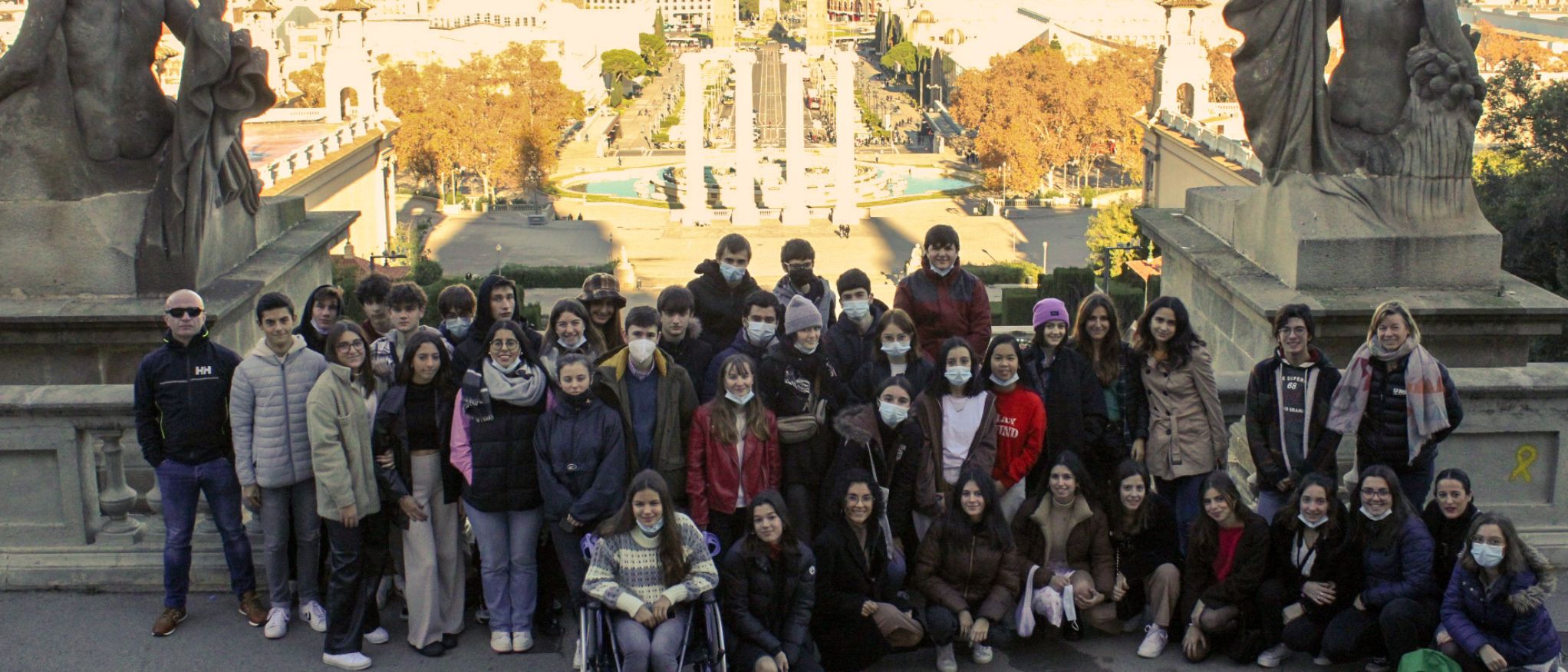 Alumnado de SECONDE, PREMIÈRE y TLE en Montjuic (Barcelona)