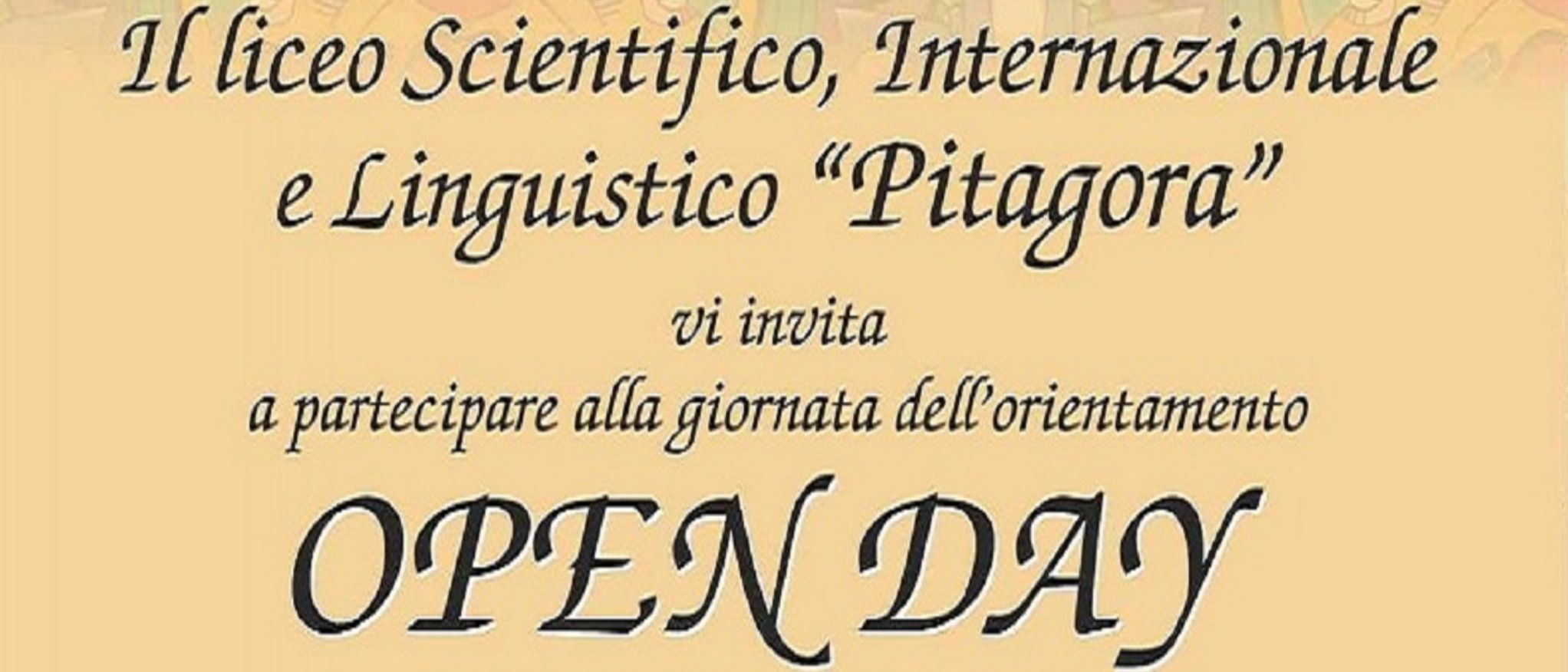 Cartel Open Day. Liceo Pitagora