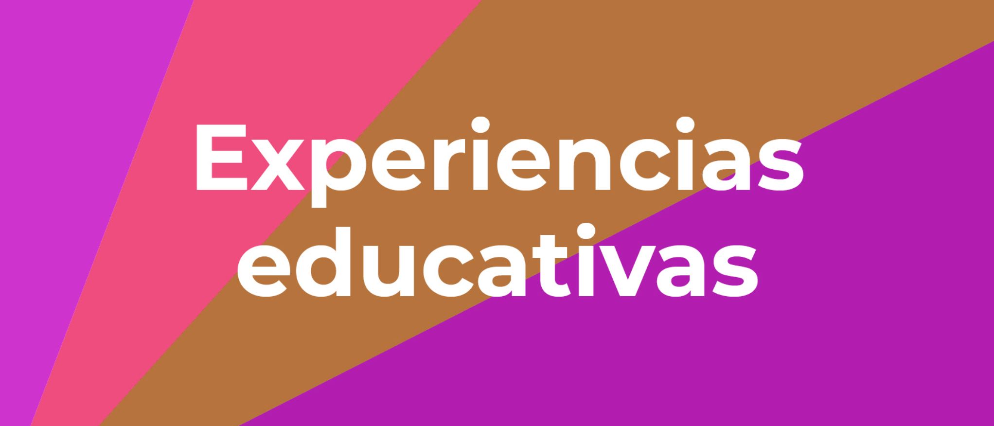 Cartel con texto: experiencias educativas