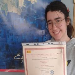 Suzanne Pinzuti, primer premio del concurso Dale voz a tu pluma, de la Consejería de Educación.