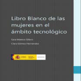 Portada del libro blanco de las mujeres en el ámbito tecnológico en color oscuro y las letras en blanco 