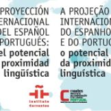 Detalle de la cubierta de "La proyección internacional del español y el portugués"