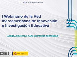 Seminario web «Agenda Educativa para un Futuro Sostenible»